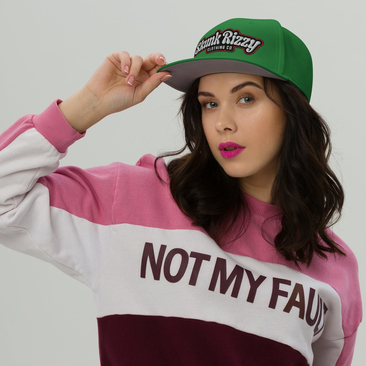 Snapback Hat Red Outline